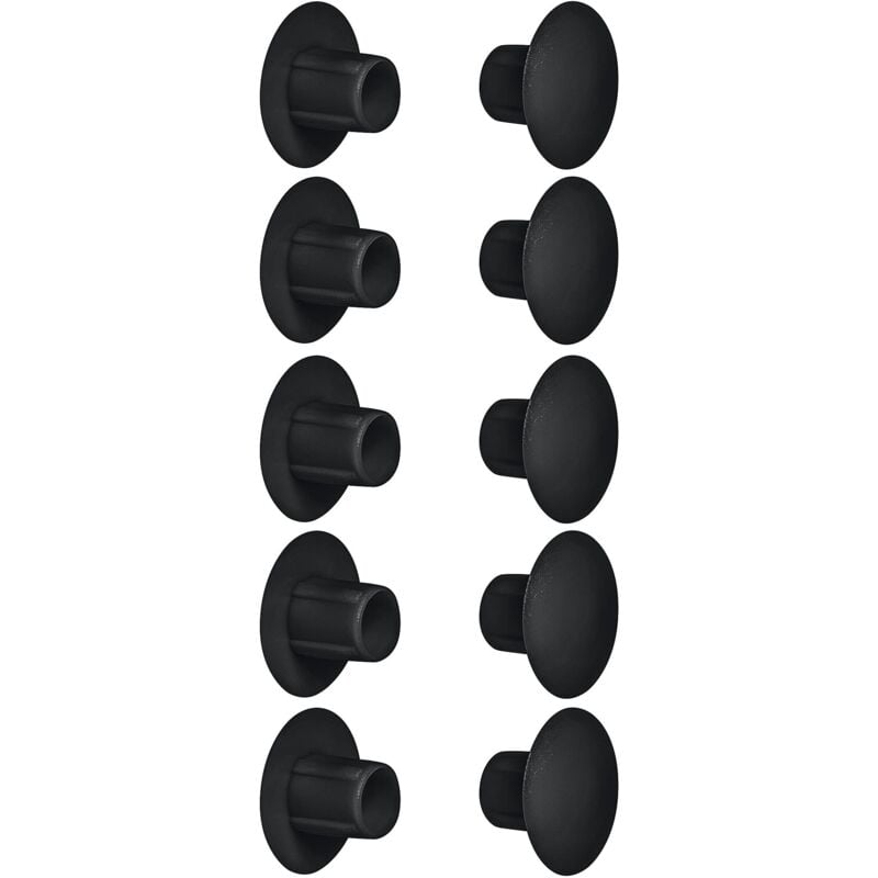 foto del prodotto cyclingcolors 10x tappo chiusura plastica nero bianco grigio marrone mobili inserto cappuccio copriforo fori 5mm x10mm nero ral 9005 