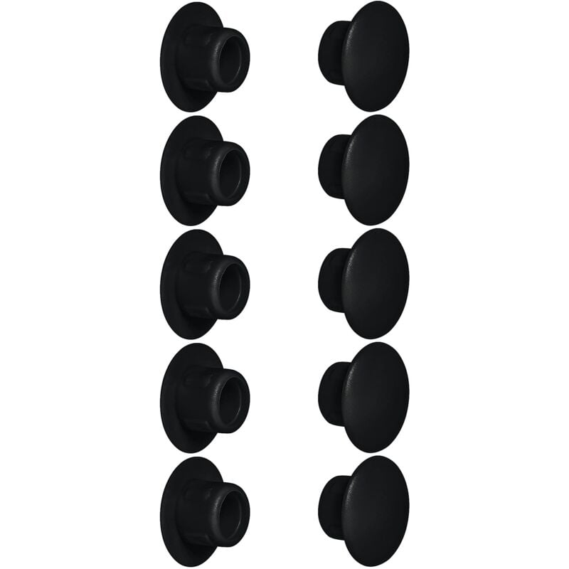 foto del prodotto cyclingcolors 10x tappo chiusura plastica nero bianco grigio marrone mobili inserto cappuccio copriforo fori 6mm nero ral 9011 