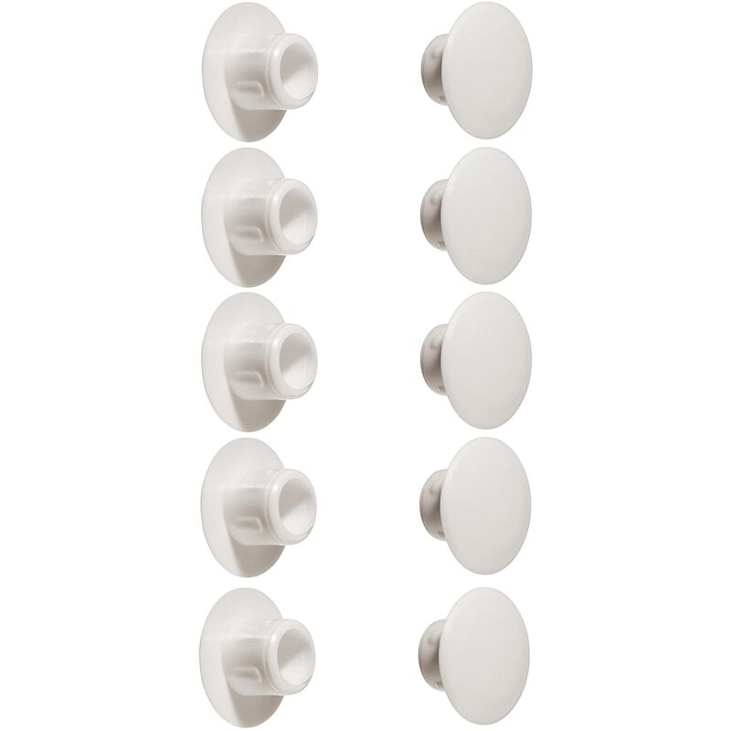 foto del prodotto cyclingcolors - 10x tappo chiusura plastica nero bianco grigio marrone mobili inserto cappuccio copriforo fori (ø8.5mm/bianco ral 9010)