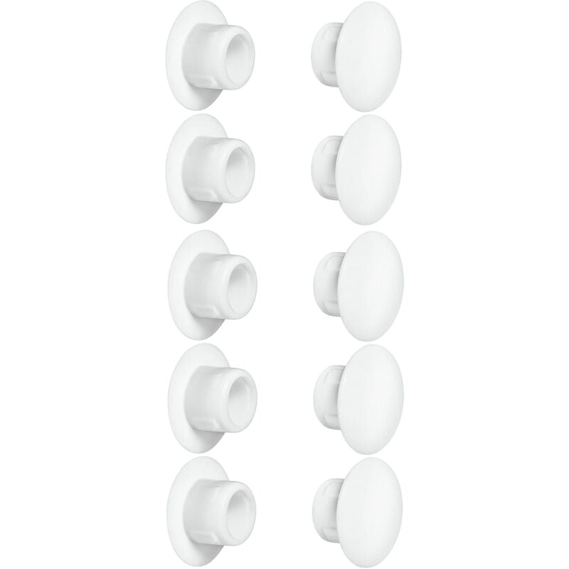 foto del prodotto cyclingcolors 10x tappo chiusura plastica nero bianco grigio marrone mobili inserto cappuccio copriforo fori 8mm bianco ral 9010 