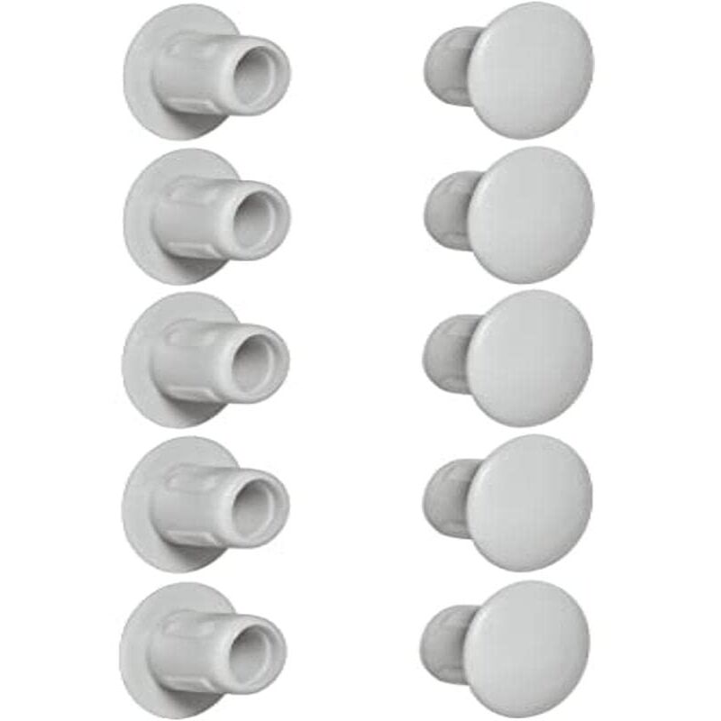 foto del prodotto cyclingcolors 10x tappo chiusura plastica nero bianco grigio marrone mobili inserto cappuccio copriforo fori 8mm grigio chiaro ral 7035 