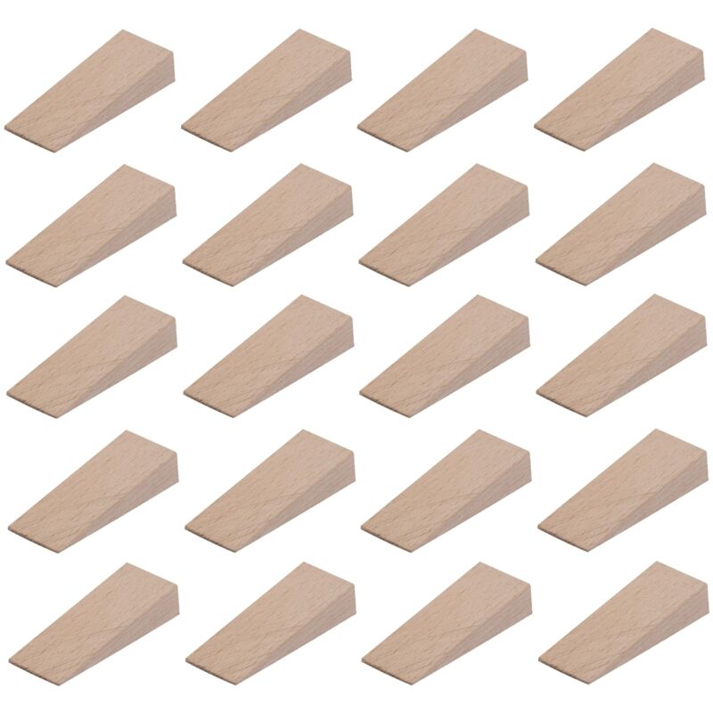 foto del prodotto cyclingcolors - 20x cunei legno piccoli fermaporta (10x 6mm + 10x 12mm) mobili ferma porta ante pavimento cucina angolazione blocca, 55mm x 20mm