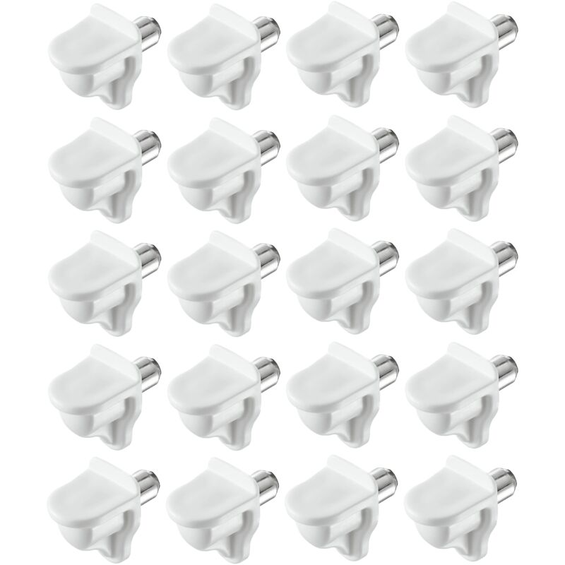 foto del prodotto cyclingcolors 20x reggipiani perni supporto mensole 5mm bianco staffe plastico acciaio tasselli scaffale mobili