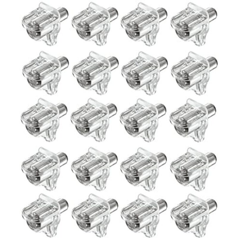 foto del prodotto cyclingcolors 20x reggipiani perni supporto mensole 5mm trasparente staffe plastico acciaio tasselli scaffale mobili