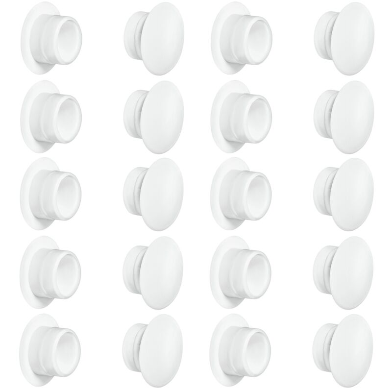 foto del prodotto cyclingcolors 20x tappo chiusura plastica mobili inserto cappuccio copriforo fori 12mm bianco ral 9010 