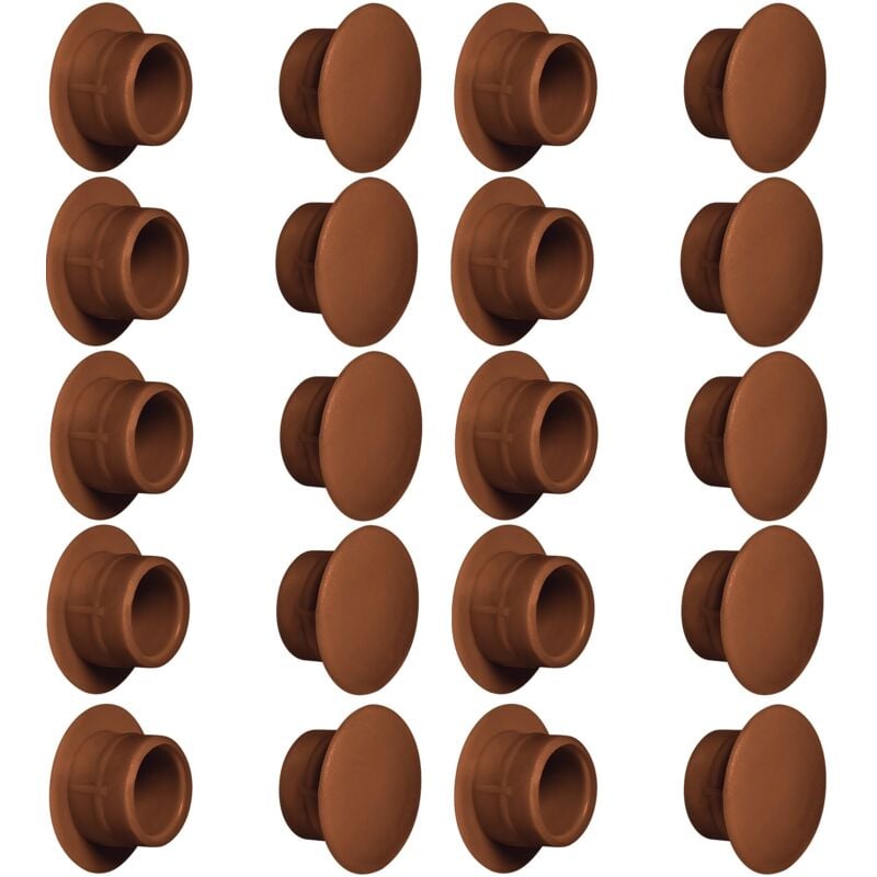 foto del prodotto cyclingcolors 20x tappo chiusura plastica mobili inserto cappuccio copriforo fori 12mm marrone ral 8007 