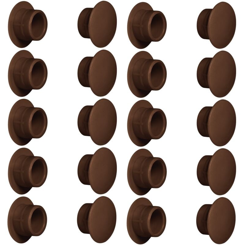foto del prodotto cyclingcolors 20x tappo chiusura plastica mobili inserto cappuccio copriforo fori 12mm marrone scuro ral 8014 