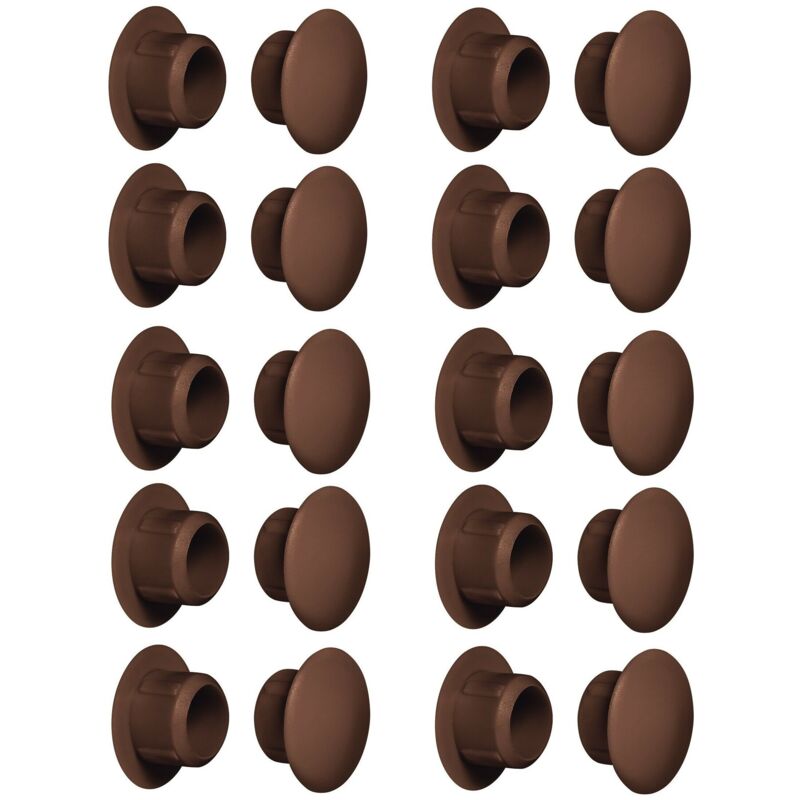 foto del prodotto cyclingcolors 20x tappo chiusura plastica mobili inserto cappuccio copriforo fori 5mm marrone ral 8014 