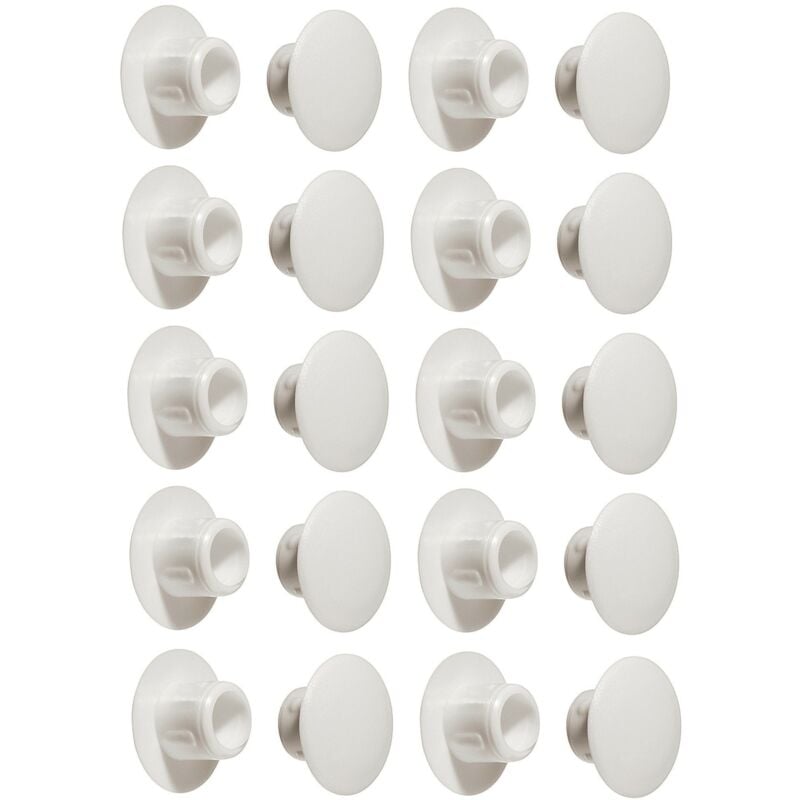 foto del prodotto cyclingcolors 20x tappo chiusura plastica mobili inserto cappuccio copriforo fori 5mm x 10mm bianco ral 9010 