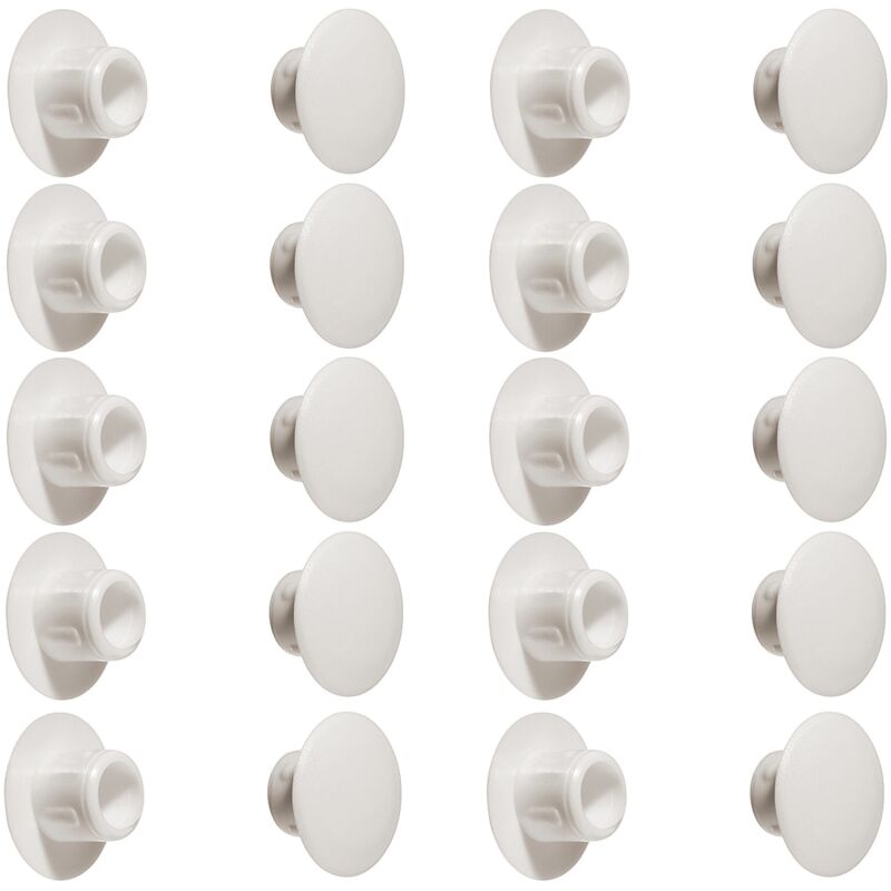 foto del prodotto cyclingcolors 20x tappo chiusura plastica mobili inserto cappuccio copriforo fori 8mm bianco ral 9010 