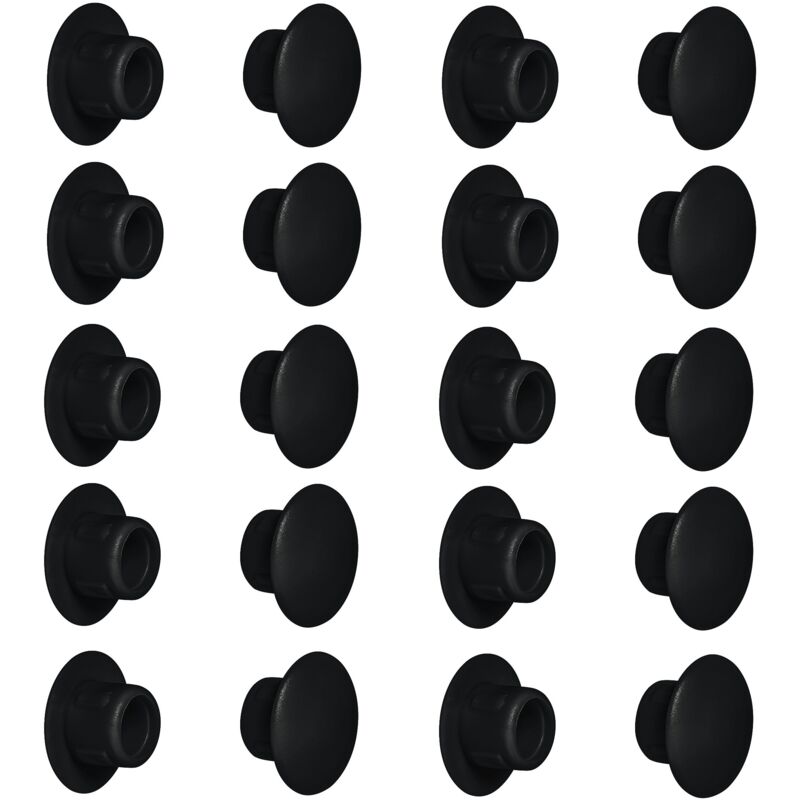 foto del prodotto cyclingcolors 20x tappo chiusura plastica mobili inserto cappuccio copriforo fori 8mm nero ral 9005 