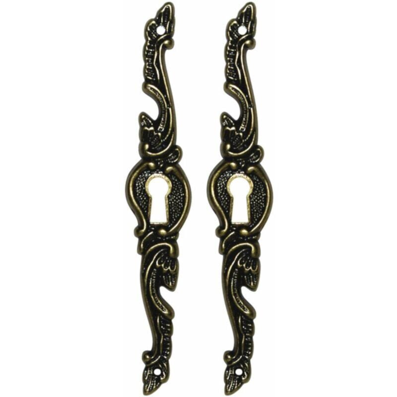 foto del prodotto cyclingcolors 2x bocchetta rosette chiave per mobili louis xv in zama finitura bronzo antichizzata armadi mobili 128x21mm