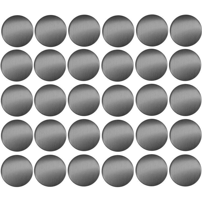 foto del prodotto cyclingcolors 30x copriviti adesivi 20 mm plastica viti copertura coperchi tappi riparazione mobili, grigio acciaio lucido