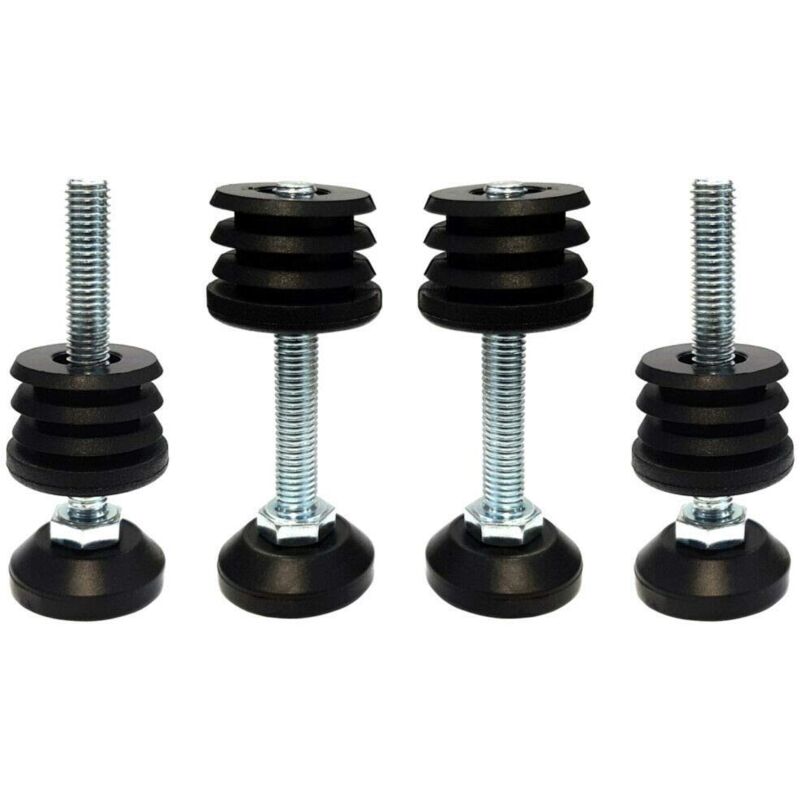 foto del prodotto cyclingcolors 4x piedi regolabile tappo plastica piedino piede tondo tubi sedia mobili nero, 28mm