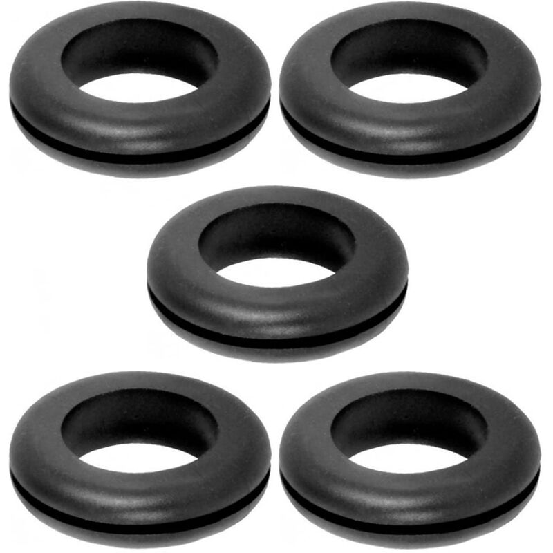 foto del prodotto cyclingcolors 5x passacavo in gomma nero gommini elettrico guarnizione anello fori filo spina cavo tappo d1 29 x d 23 x h1 3 mm 