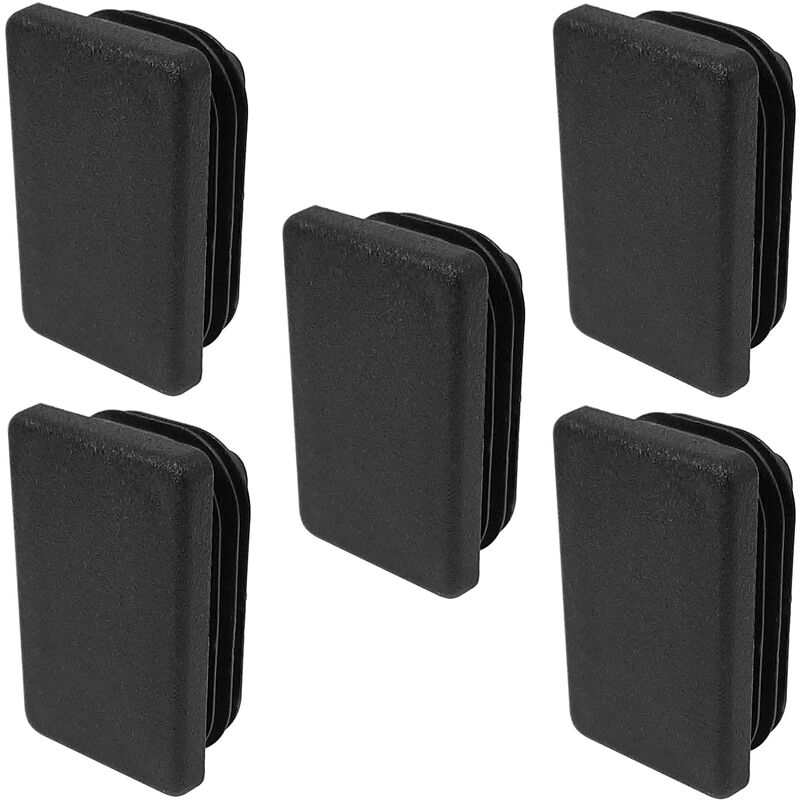 foto del prodotto cyclingcolors 5x tappi terminale rettangolare a lamelle plastica tappo per tubo copriforo nero mobilia piede tubi sedie tavoli, 50x30mm