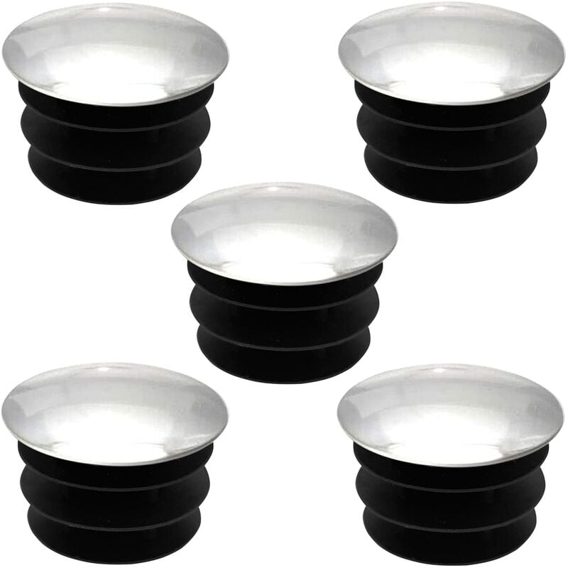 foto del prodotto cyclingcolors 5x tappi tondi alettati puntali plastica copriforo cromo mobilia piede tubi, 18mm