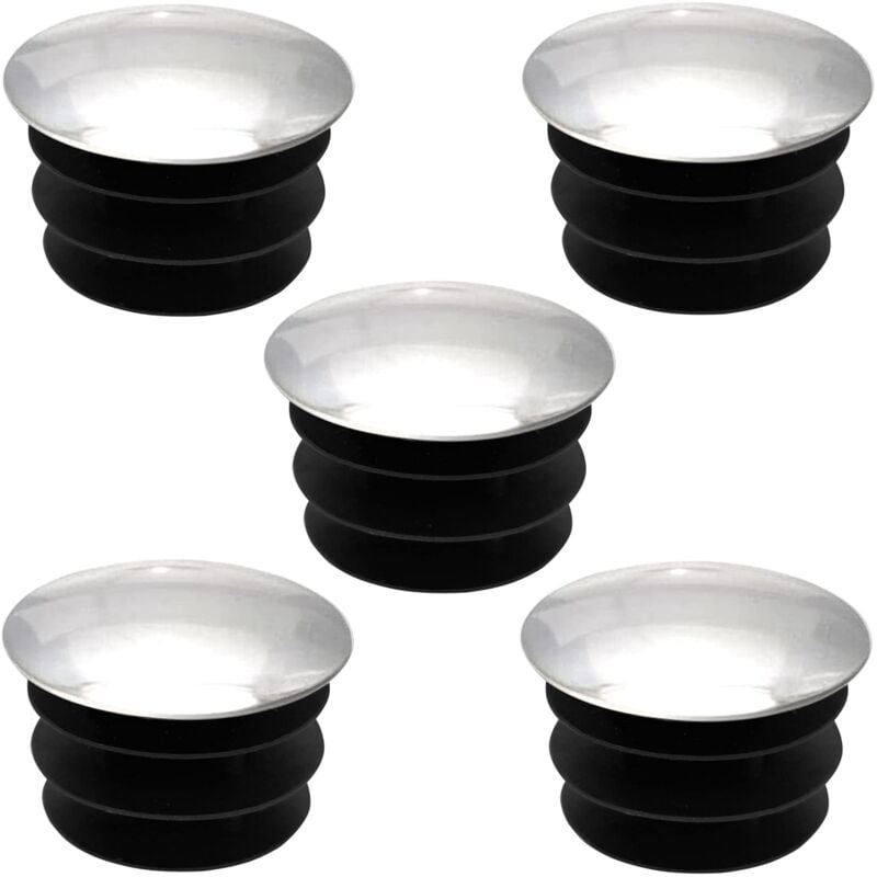 foto del prodotto cyclingcolors 5x tappi tondi alettati puntali plastica copriforo cromo mobilia piede tubi, 19mm