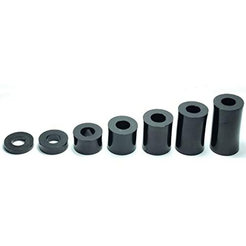 foto del prodotto cyclingcolors distanziale in plastica m6 per vite tubo rondella, 16mm, nero, lotto di 10