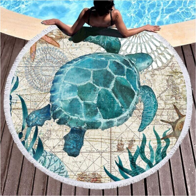 foto del prodotto cyslmuk 1 asciugamano da spiaggia rotondo in microfibra per coperta da spiaggia, asciugamano da bagno, tappetino da yoga, coperta da campeggio,