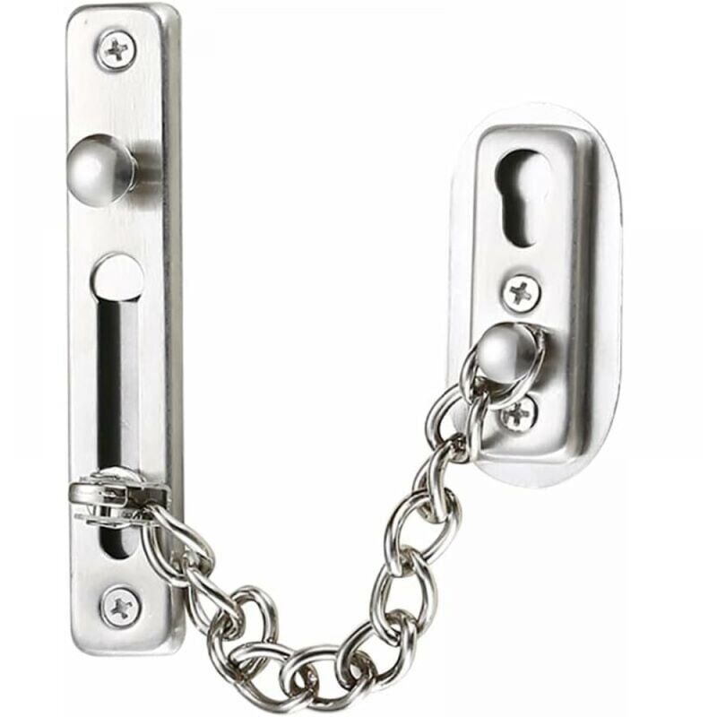 foto del prodotto cyslmuk 1 catena di sicurezza, catena per porta in acciaio inossidabile con lucchetto a vite per porte e finestre interne di hotel e case ymyny