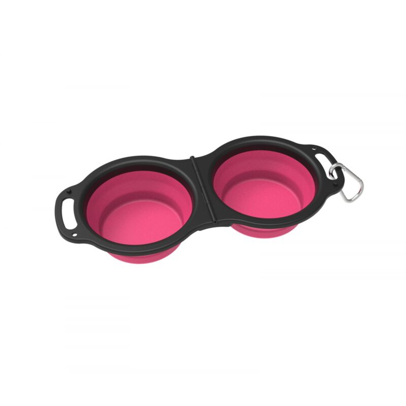 foto del prodotto cyslmuk 1 ciotola rossa pieghevole per cani, grande ciotola per acqua da viaggio portatile espandibile per cani, ciotola pieghevole con manico e
