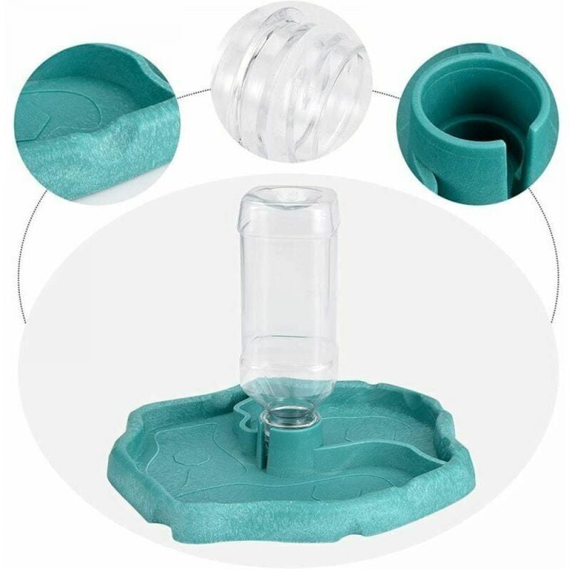 foto del prodotto cyslmuk 1 fontana per tartarughe 2 in 1 anti rovesciamento blu mangiatoia automatica per rettili ymyny