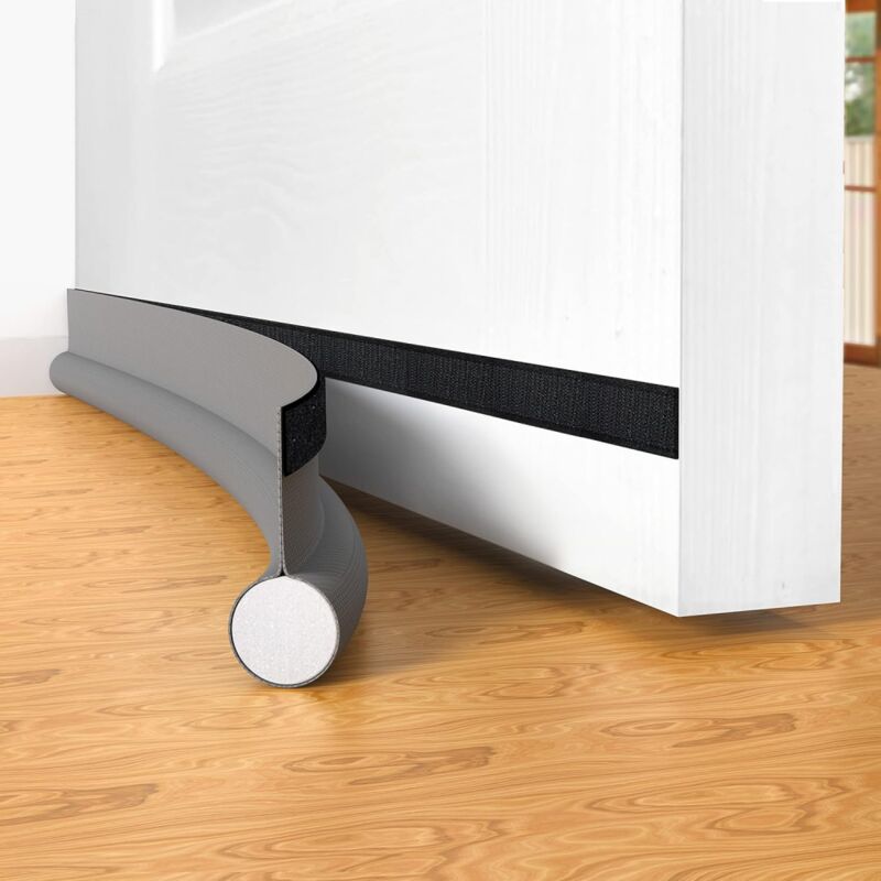foto del prodotto cyslmuk 1 guarnizione autoadesiva per porte, 94 cm sotto la porta, paraspifferi, protezione dalle intemperie, insonorizzata, grigia