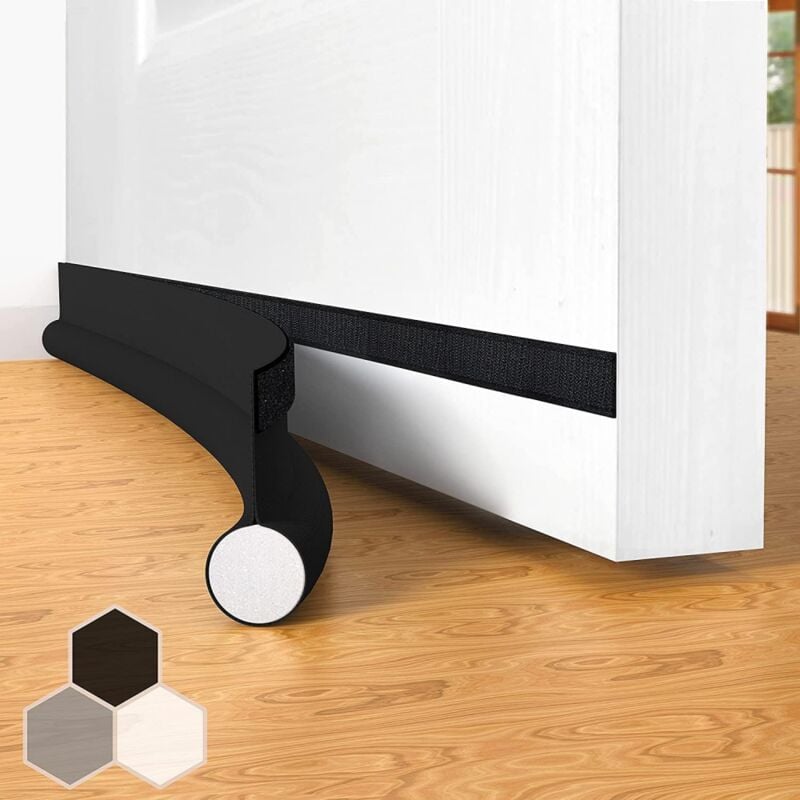 foto del prodotto cyslmuk 1 guarnizione autoadesiva per porte, 94 cm sotto la porta, paraspifferi, protezione dalle intemperie, insonorizzata, nera