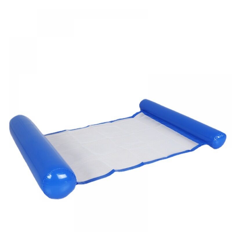 foto del prodotto cyslmuk 1 letto gonfiabile per piscina, blu, amaca per acqua super confortevole con rete, amaca gonfiabile per testa e piedi, materasso ad aria,