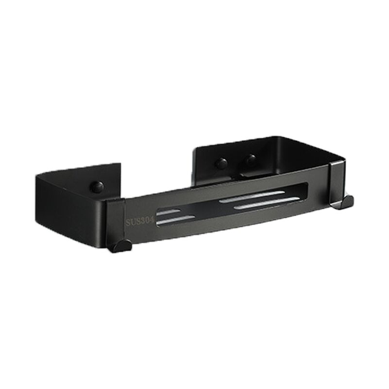 foto del prodotto cyslmuk 1 mensola per doccia, acciaio inox lucido, per shampoo, 4,5 x 31 x 12 cm, supporto sospeso, nero