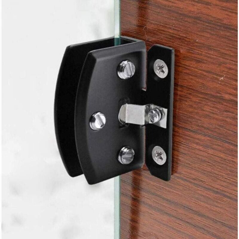 foto del prodotto cyslmuk 1 paio di cerniere per porte in vetro, cerniere per porta a clip per cantinetta, parti di ricambio, adatte per vetri spessi 5 10 mm