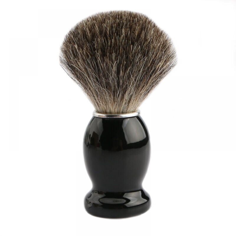 foto del prodotto cyslmuk 1 pennello da barba pennello da barba in setole vere pennello in pelo di tasso naturale per una rasatura liscia manico nero e