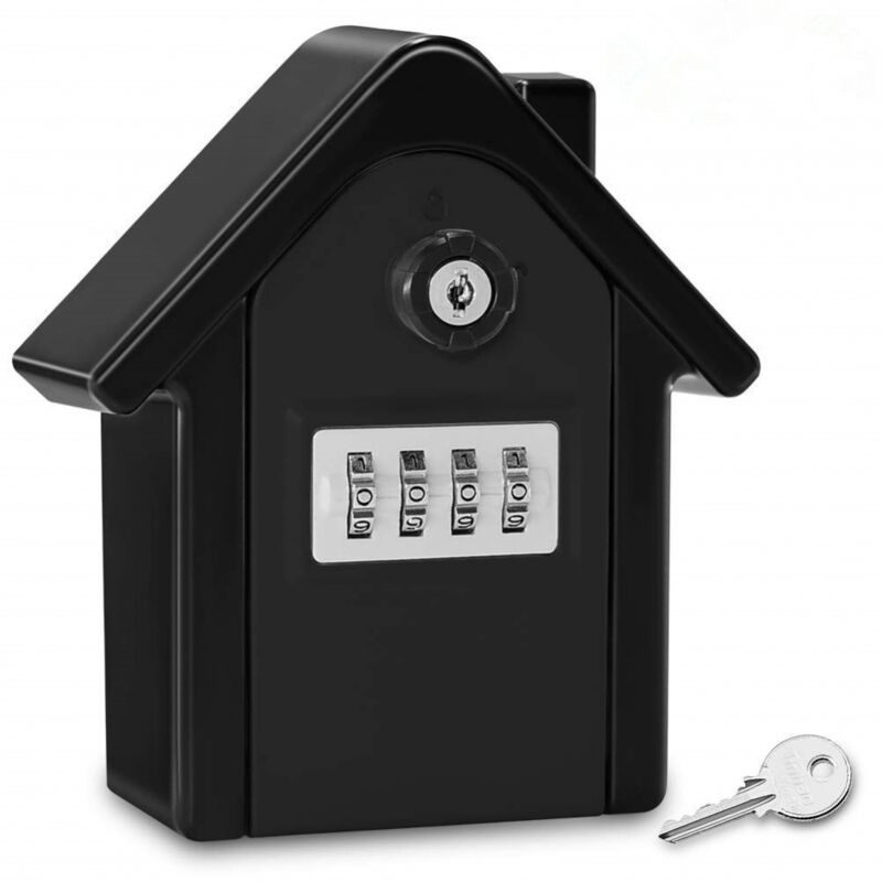 foto del prodotto cyslmuk 1 pz grigio cassetta portachiavi di sicurezza da parete con codice digitale e chiave di emergenza, grande cassaforte per chiavi da