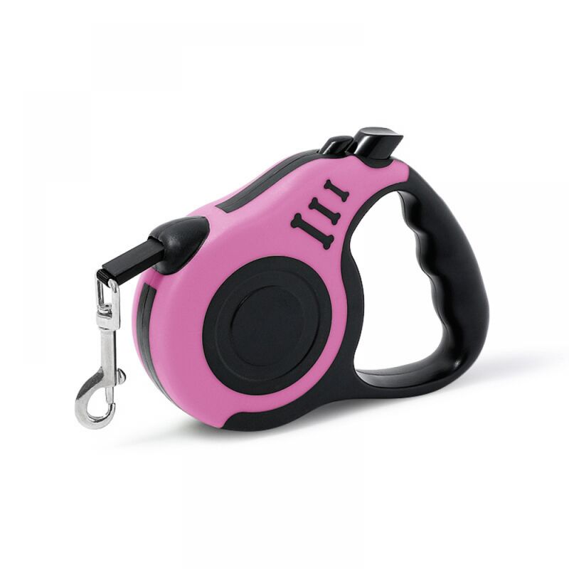 foto del prodotto cyslmuk 1 pz guinzaglio rosa per cani da 5 m, guinzaglio per animali domestici, guinzaglio retrattile automatico per cani, guinzaglio portatile per