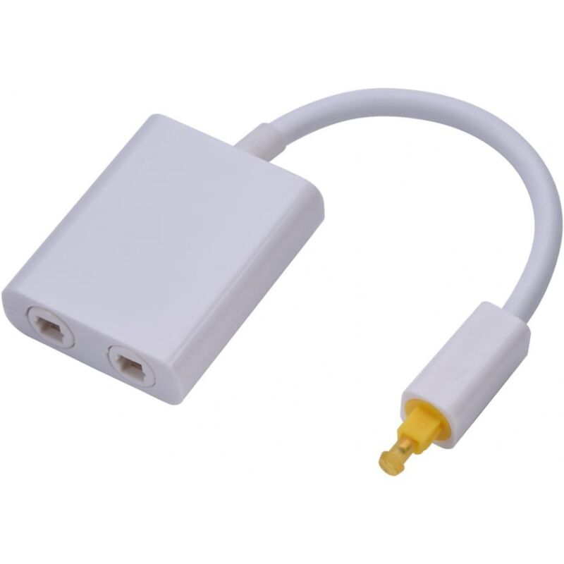 foto del prodotto cyslmuk 1 pz splitter in fibra ottica bianco, splitter audio in fibra ottica digitale a doppia porta collega facilmente pi componenti