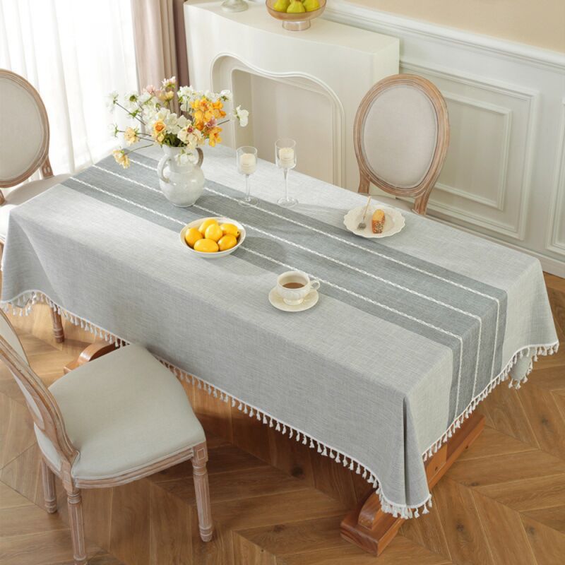 foto del prodotto cyslmuk 1 pz tovaglia rettangolare in cotone e lino grigio 110x110cm tovaglia moderna per tavolo rettangolare decorazione per la cucina di casa