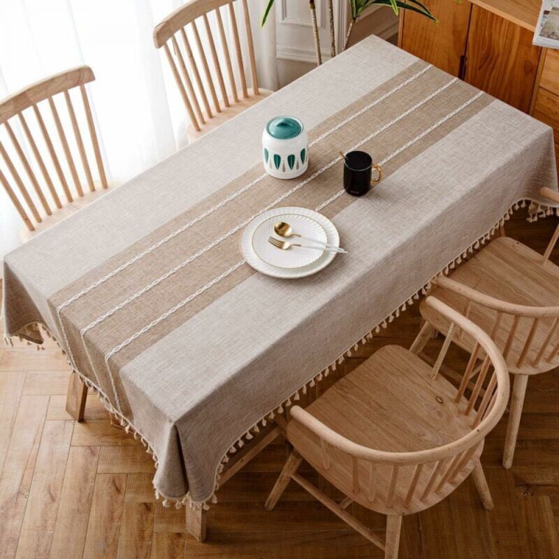 foto del prodotto cyslmuk 1 pz tovaglia rettangolare in cotone e lino marrone 90x90cm tovaglia moderna per tavolo rettangolare decorazione per la cucina di casa