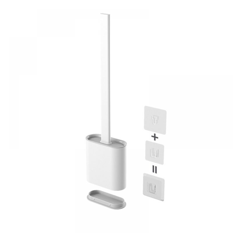 foto del prodotto cyslmuk 1 scopino per wc scopino flessibile in silicone bianco super igienico, scopino per wc in plastica morbida per uso domestico con base.