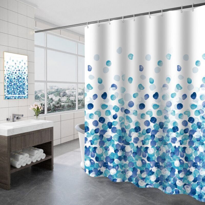foto del prodotto cyslmuk 1 tenda da doccia impermeabile, tenda da doccia in poliestere lavabile in lavatrice, tenda da doccia per bagno 180x200 cm con ganci, motivo