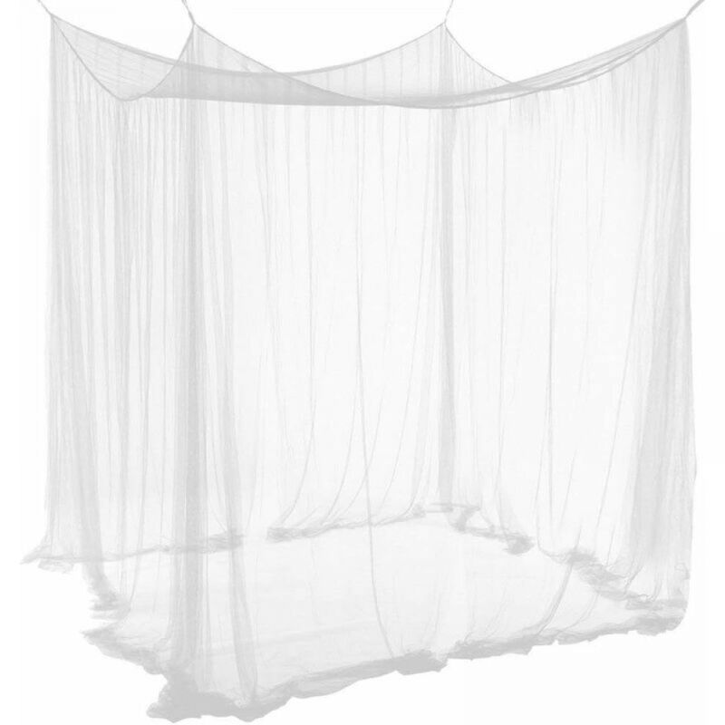 foto del prodotto cyslmuk 1 zanzariera per letto matrimoniale, copriletto rettangolare, grande zanzariera estiva bianca singola, 4 aperture, tende da letto 190 cm