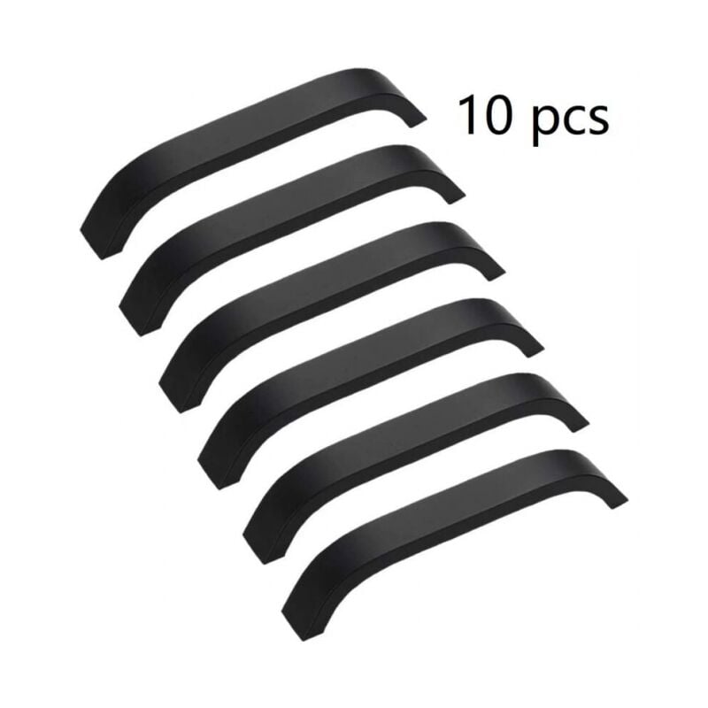 foto del prodotto cyslmuk 10 pezzi foro centrale 128 mm nero maniglia per mobili tira con viti per cucina camera da letto armadio cassetto, pomello in lega di