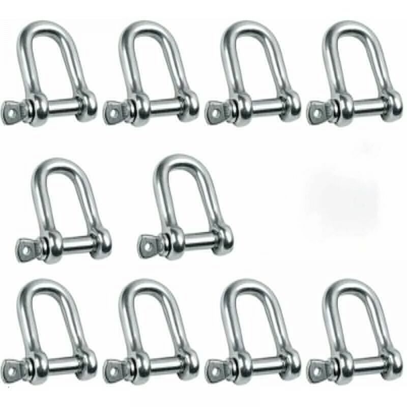 foto del prodotto cyslmuk 10 pezzi m5 grilli in acciaio inossidabile con cinghie dritte in acciaio inossidabile, grilli a d in acciaio inossidabile 304