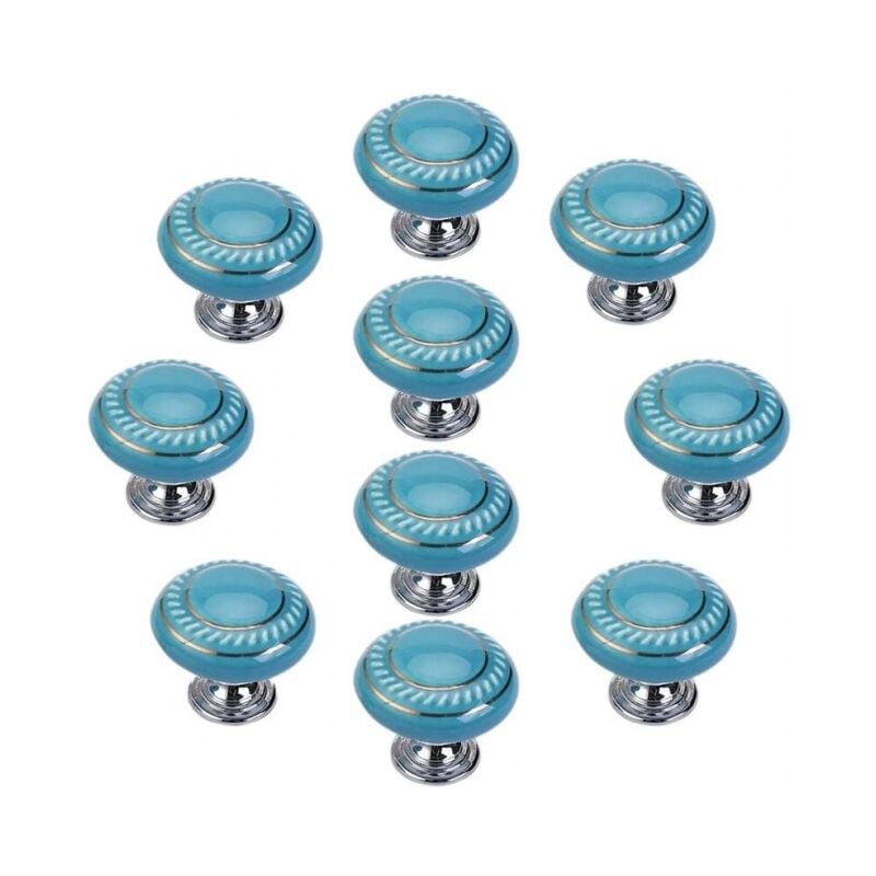 foto del prodotto cyslmuk 10 pezzi pomelli per porte in ceramica rotondi, stile retr , semplici, per armadietti, cassetti, guardaroba