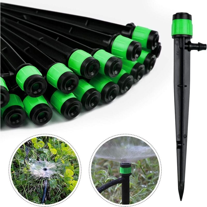 foto del prodotto cyslmuk 100 gocciolatori per irrigazione, regolabili a 360 gradi, compatibili con tubi da 1 4 4 6 mm , per sistemi di irrigazione a flusso