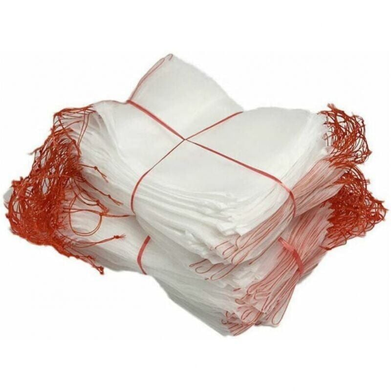 foto del prodotto cyslmuk 100 sacchetti in rete anti insetti, rete da giardino in nylon, sacchetto riutilizzabile per la protezione di frutta e piante, sacchetto