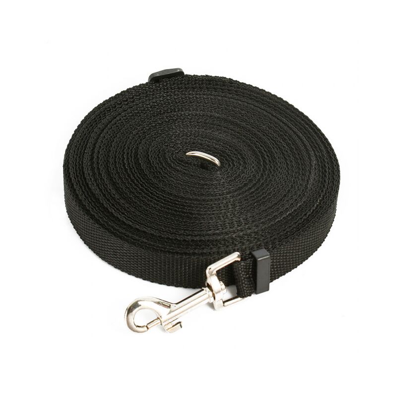 foto del prodotto cyslmuk 10m nero guinzaglio per cani, guinzaglio per addestramento cani con maniglia guinzaglio lungo per cani cinturino in nylon mani libere per