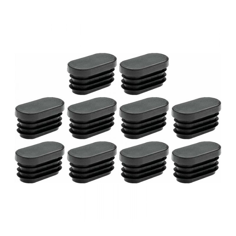 foto del prodotto cyslmuk 10x tappo terminale per tubo a pinna ovale antiscivolo peld per mobili, tavolo, sedia, gamba, protezione terminale scanalata, 40 x 20 mm,