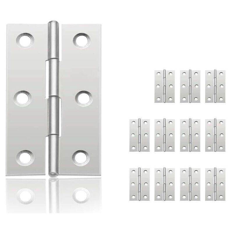 foto del prodotto cyslmuk 12 cerniere in acciaio inossidabile, cerniere per porte fai da te per porte di armadi, portagioie per pianoforte, ferramenta per