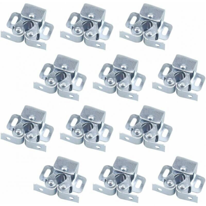 foto del prodotto cyslmuk 12 pezzi di chiusure per porte, chiudiporta, doppie chiusure a rullo per porte a battente per mobili, chiusura per porta dell armadio,